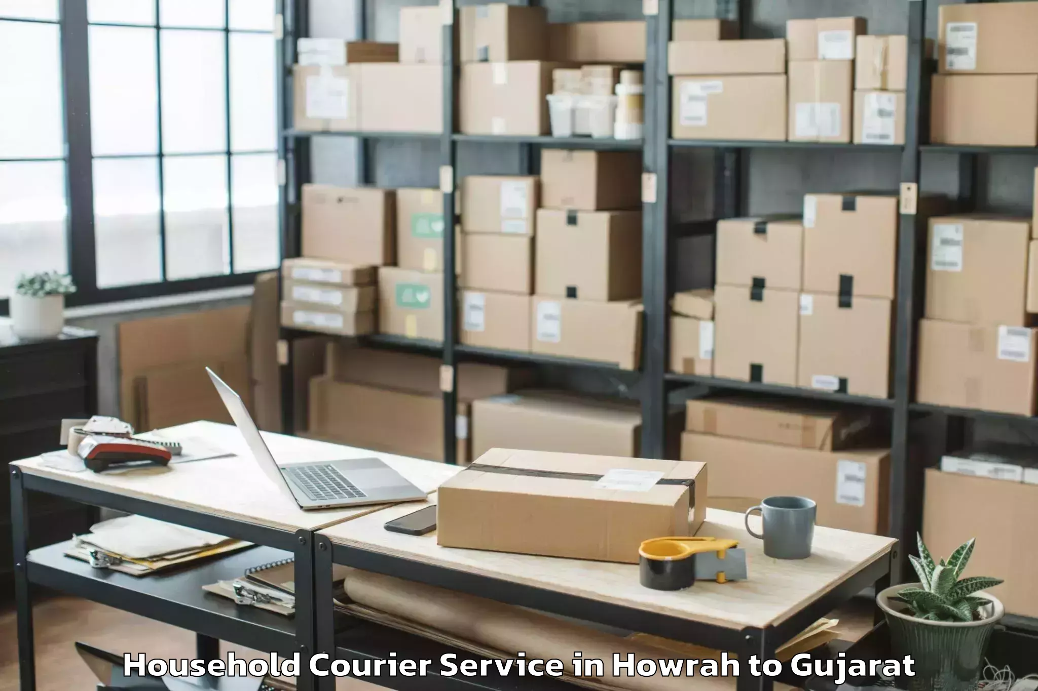 Comprehensive Howrah to Crystal Mall Rajkot Household Courier